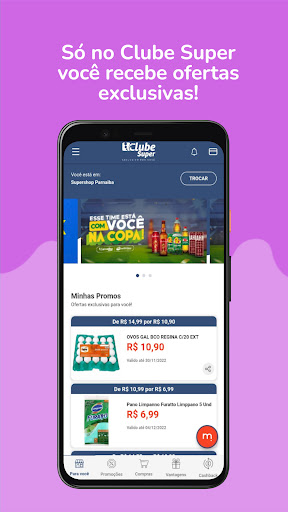 Android application Clube Super screenshort