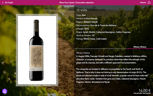 Android application Vinipad Wine List & Food Menu screenshort