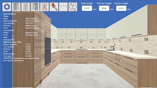 Android application Kitchen Editor 3D screenshort