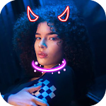 Cover Image of Download Neon Devil Horn Photo Editor - Shining Stickers 7.0 APK