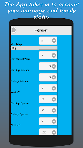 Android application Retirement Planner screenshort