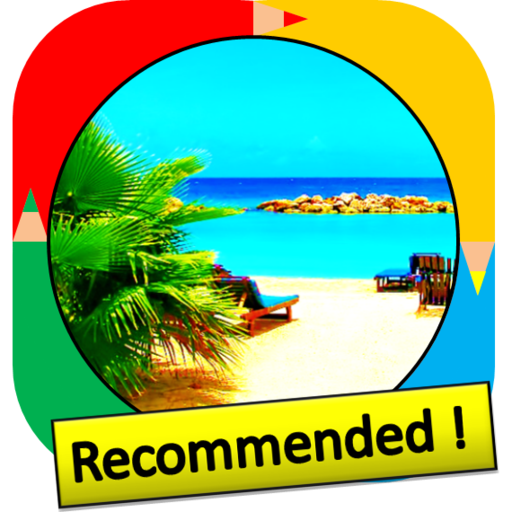 Color by Number - beach logo