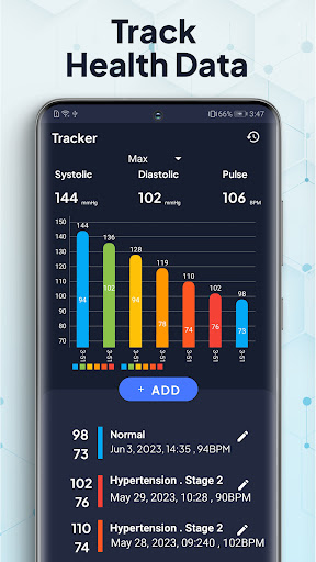 Blood Pressure App: BP Tracker Screen 2