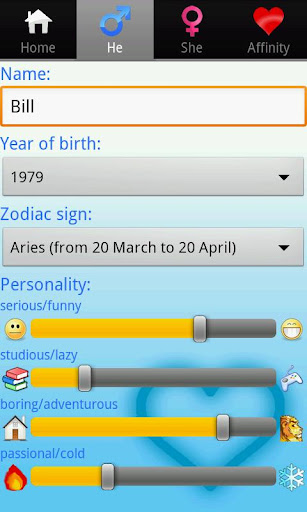 Android application Love Test screenshort
