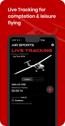 Android application Airsports Live Tracking screenshort