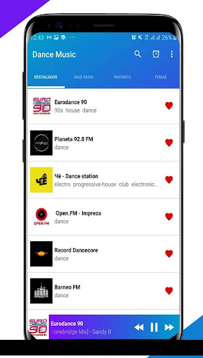 Android application 90s Dance Music screenshort