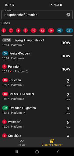 Android application Dresden Fahrplanauskunft screenshort