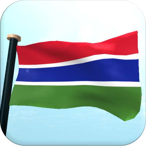 Gambia Flag 3D Free Wallpaper  Icon