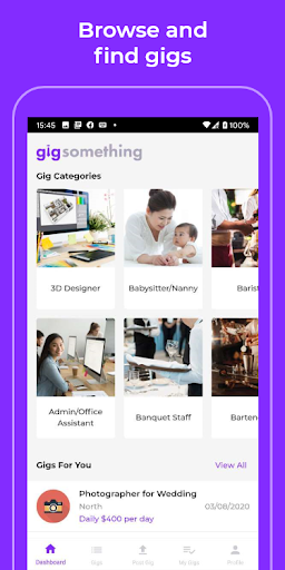 Android application gigsomething screenshort
