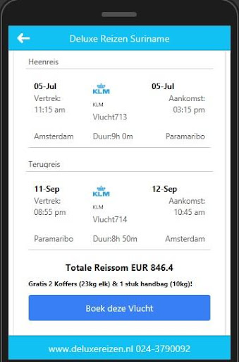 Suriname Vliegtickets App Screen 3