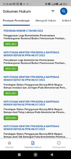 JDIH Kementerian PPN/Bappenas Screen 2