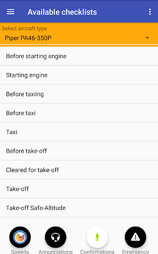 Android application Checklists for Airplanes screenshort