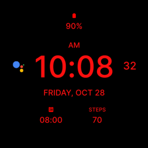 Pure Red Watch Face Logo