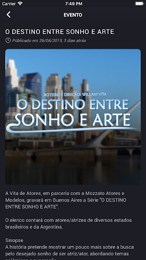 Vita de Atores Screen 3