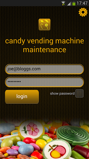 Android application Candy Vending Machine Service screenshort