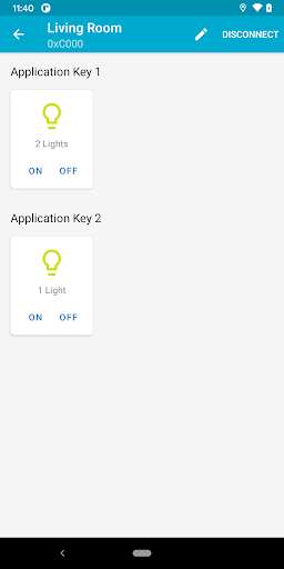 Screenshot of nRF Mesh