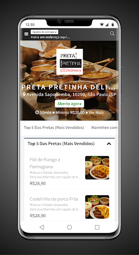 Android application Preta Pretinha Delivery screenshort