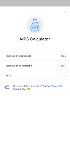 Android application MPS Calculator screenshort