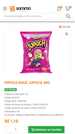 Android application Somma Distribuição screenshort
