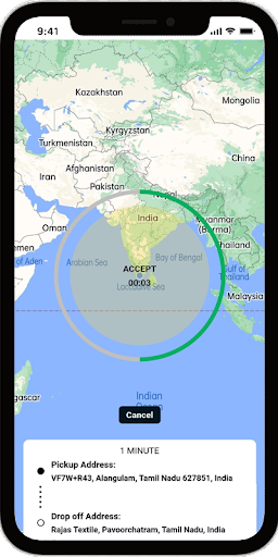 EllanTaxi - Driver Screen 3