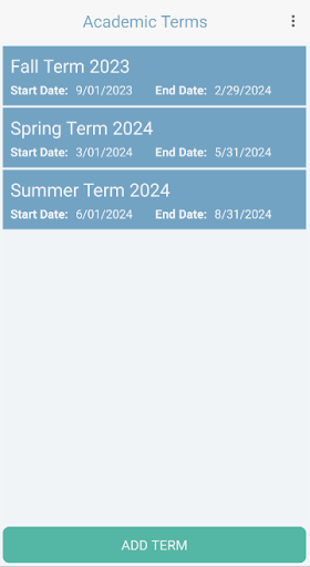 College Students Term Planner Screen 3