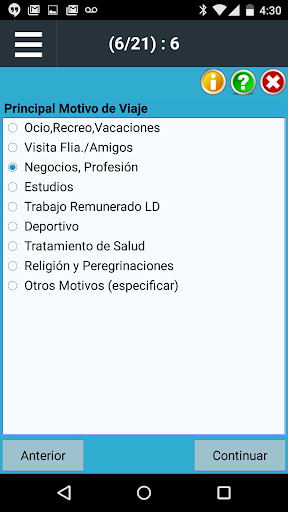 Mobility Survey Screen 3