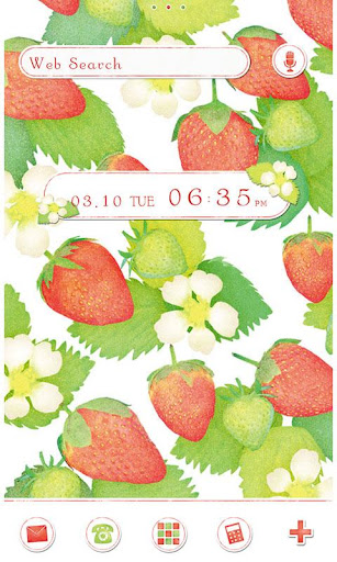 Android application Strawberries & Flowers Theme screenshort