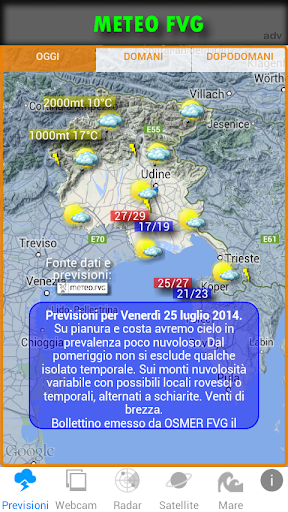 Android application METEO FVG screenshort