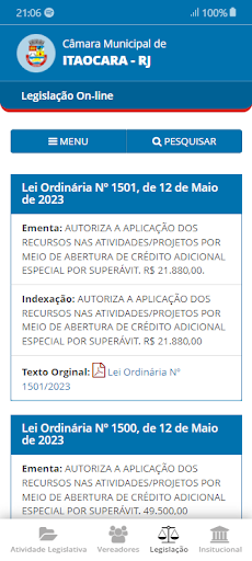 Câmara Municipal de Itaocara Screen 3