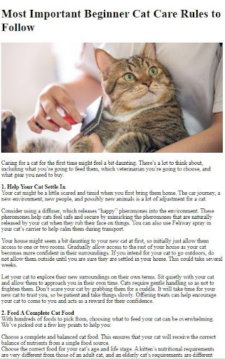 Cat Care Guide