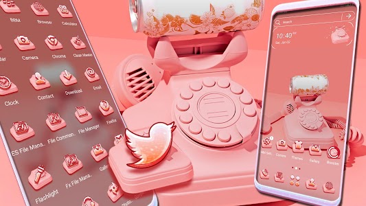 Old Pink Phone Launcher Theme Unknown