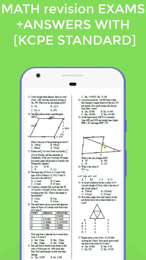 Android application Kcpe Math Exams + Answers screenshort