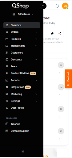 QShop ecommerce Screen 2