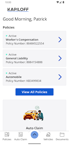 Kapiloff Insurance Online Screen 2