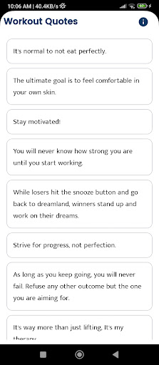 Android application Workout Quotes and Sayings screenshort