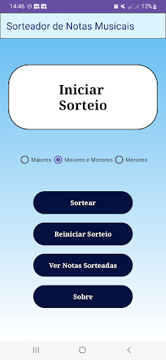 Android application Sorteador de Notas Musicais screenshort