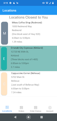 Android application Voice Ordering System screenshort