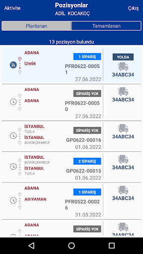 Android application Logistic Market Surucu screenshort