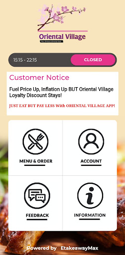 Android application Oriental Village screenshort