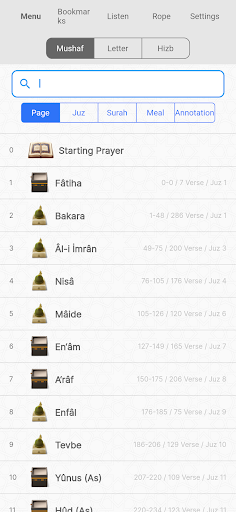 Android application Quran screenshort