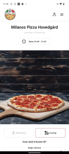Android application Milanos Pizza Hovedgård screenshort