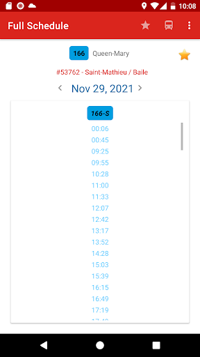 Montreal Transit Schedule Screen 3