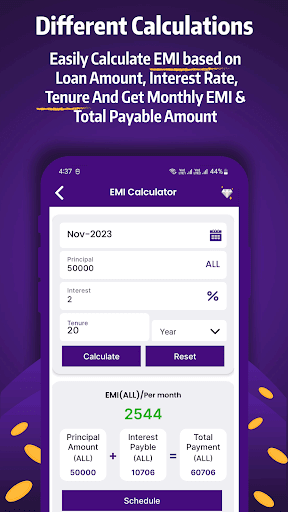 Advance EMI Calculator Screen 3