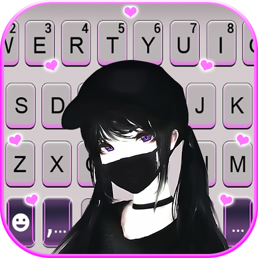 Cool Girl Mask Keyboard Backgr  Icon