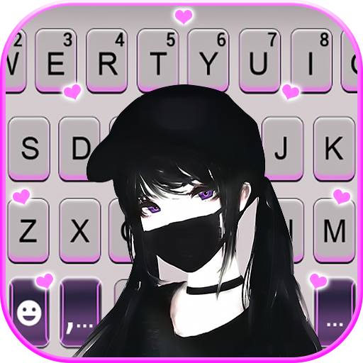 Cool Girl Mask Keyboard Backgr logo