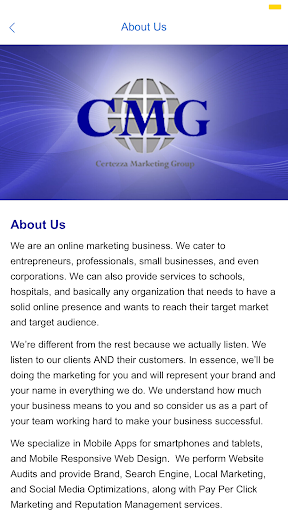 Certezza Marketing Group Screen 2