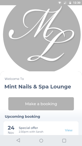 Android application Mint Nails & Spa Lounge screenshort