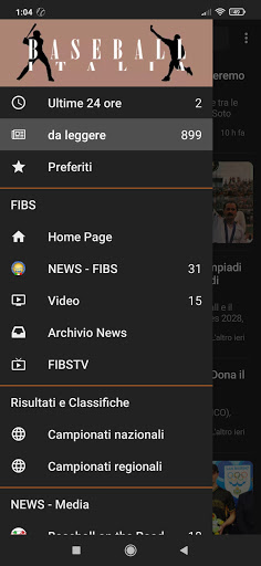 Android application News - Baseball Italia screenshort