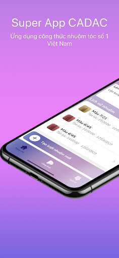 Android application CADAC công thức nhuộm tóc screenshort