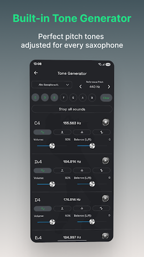 Screenshot of Saxophone Tuner
